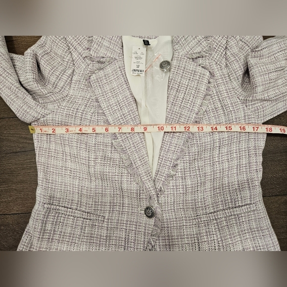 NWT ✨️ WHBM Purple Tweed Blazer - SIZE 8P - Picture 11 of 16